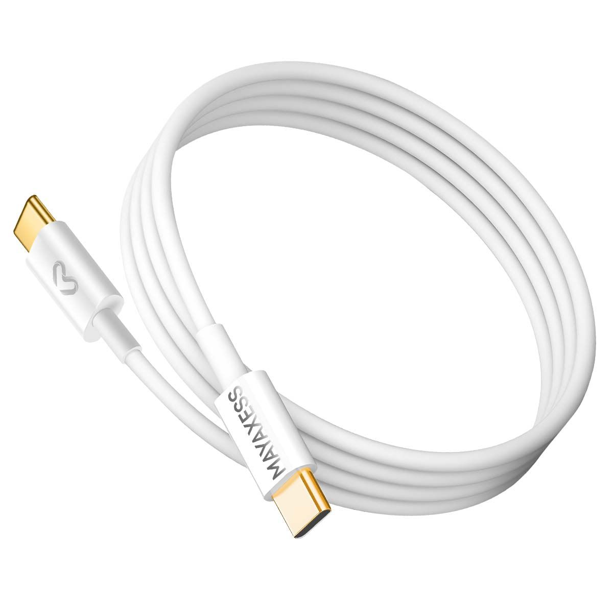 Mayaxess 1m USB-C to USB-C Charging Cable for Samsung Galaxy S25 Plus (White)