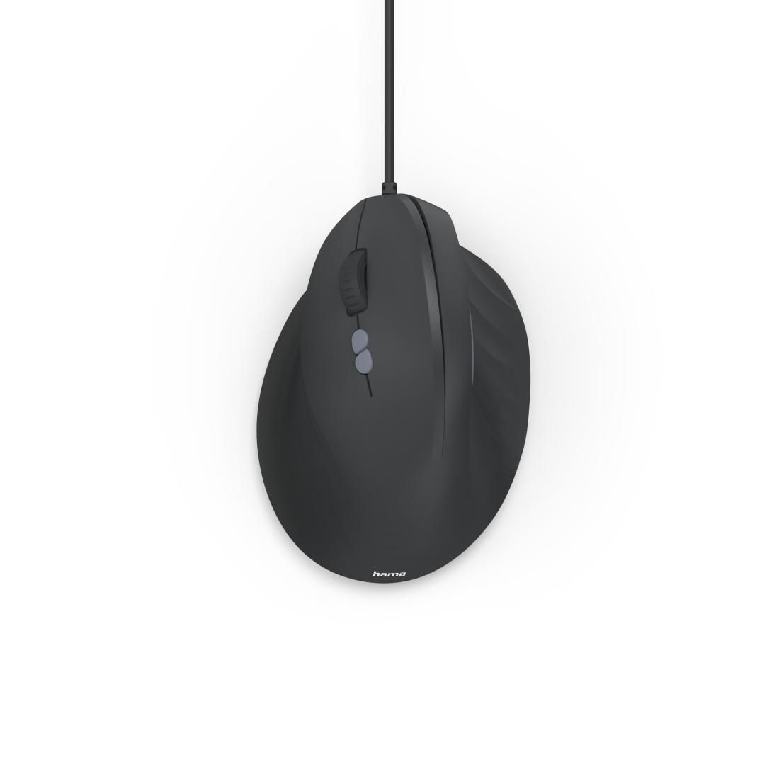 Hama Ergonomic Vertical Wired Mouse ECM-500L, Left-Handed, Black