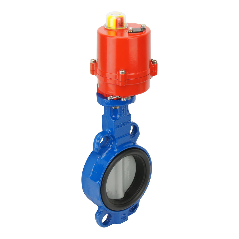 Vanne papillon électrique Tameson DN50 (2 pouces) 24VAC GGG40 - Acier inoxydable - NBR - BFLW