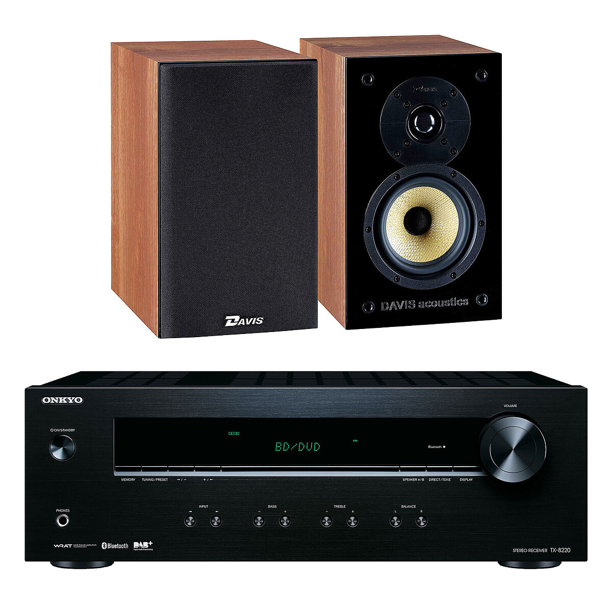 Onkyo TX-8220 Noir + Davis Acoustics Balthus 30 Noyer