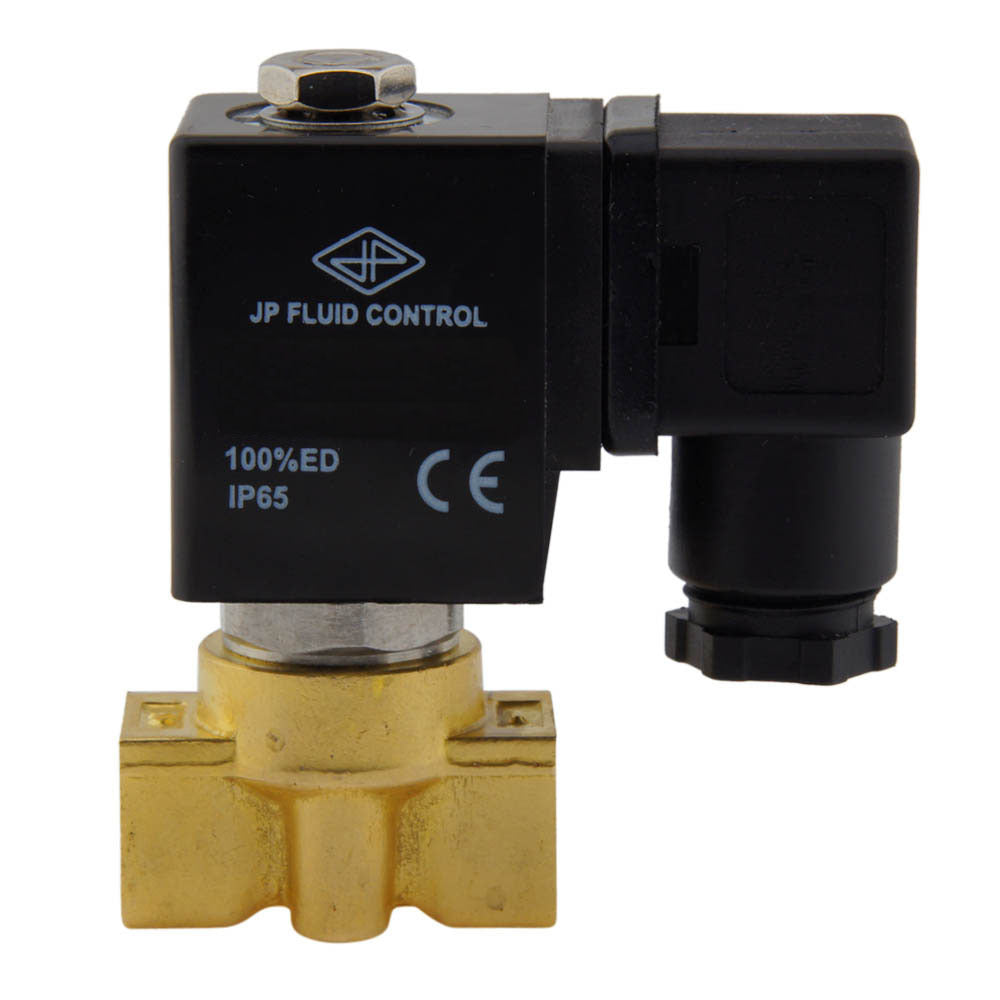 JP Fluid Control 2-Way Electrovanne HP-DA, 1/4'' NPT, FKM Seal, 0-75bar, 12V DC