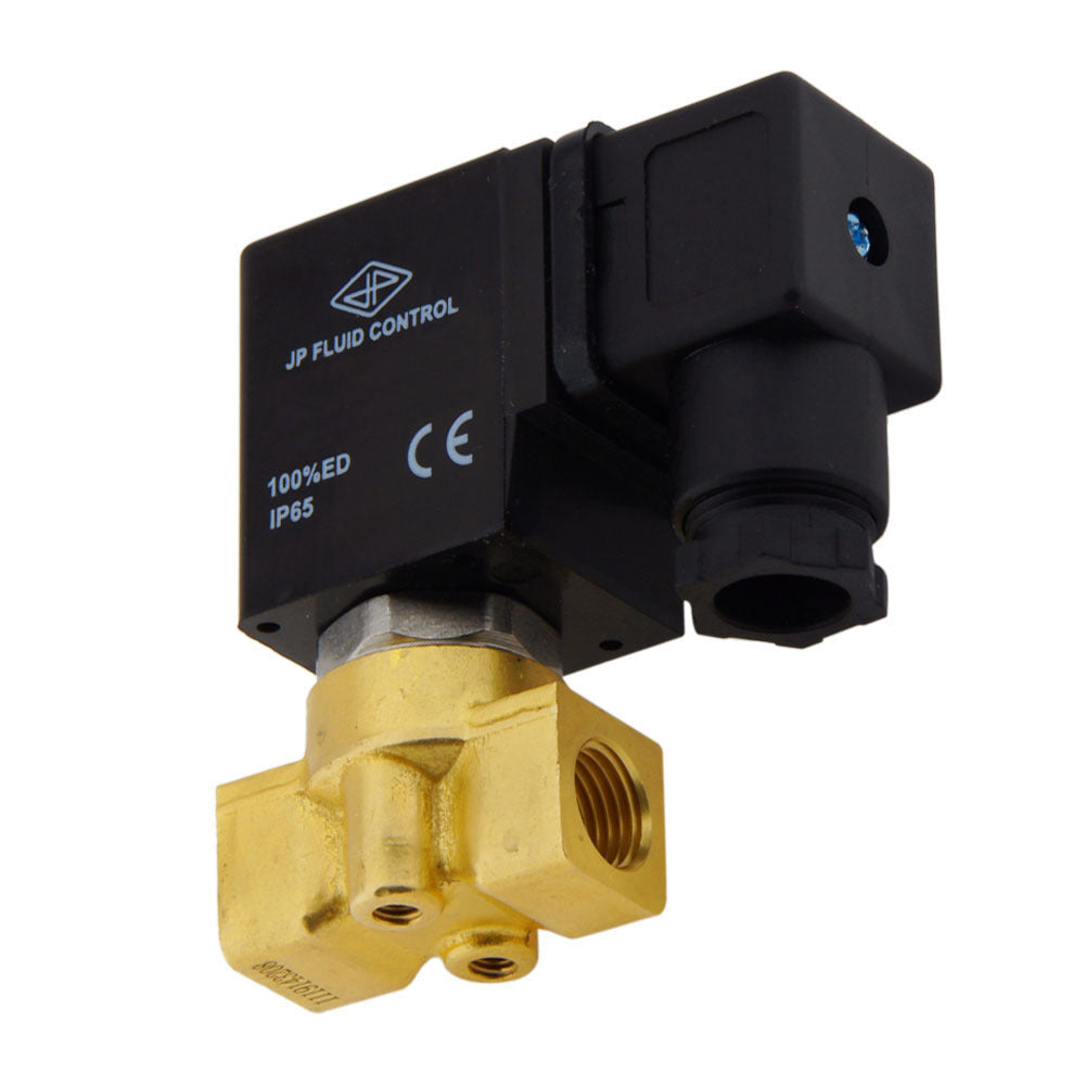 JP Fluid Control 2-Way Electrovanne HP-DA, 1/4'' NPT, FKM Seal, 0-75bar, 12V DC