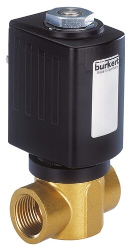 Burkert 2/2 Way Electrovanne, G1/2'' NC, Laton FKM, 0-0.5bar/7psi, 24VAC/DC, ATEX 6027