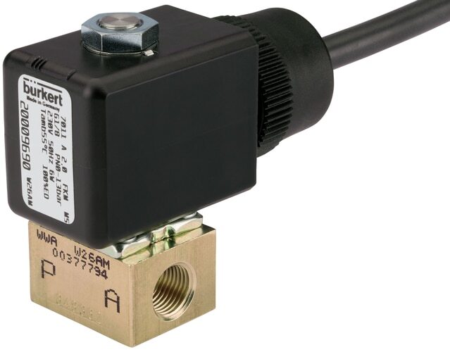 Burkert 2/2 Way Electrovanne, G1/8'' NC, Laiton FKM, 0-13bar/189psi, 110VAC, ATEX 7011, 20009724