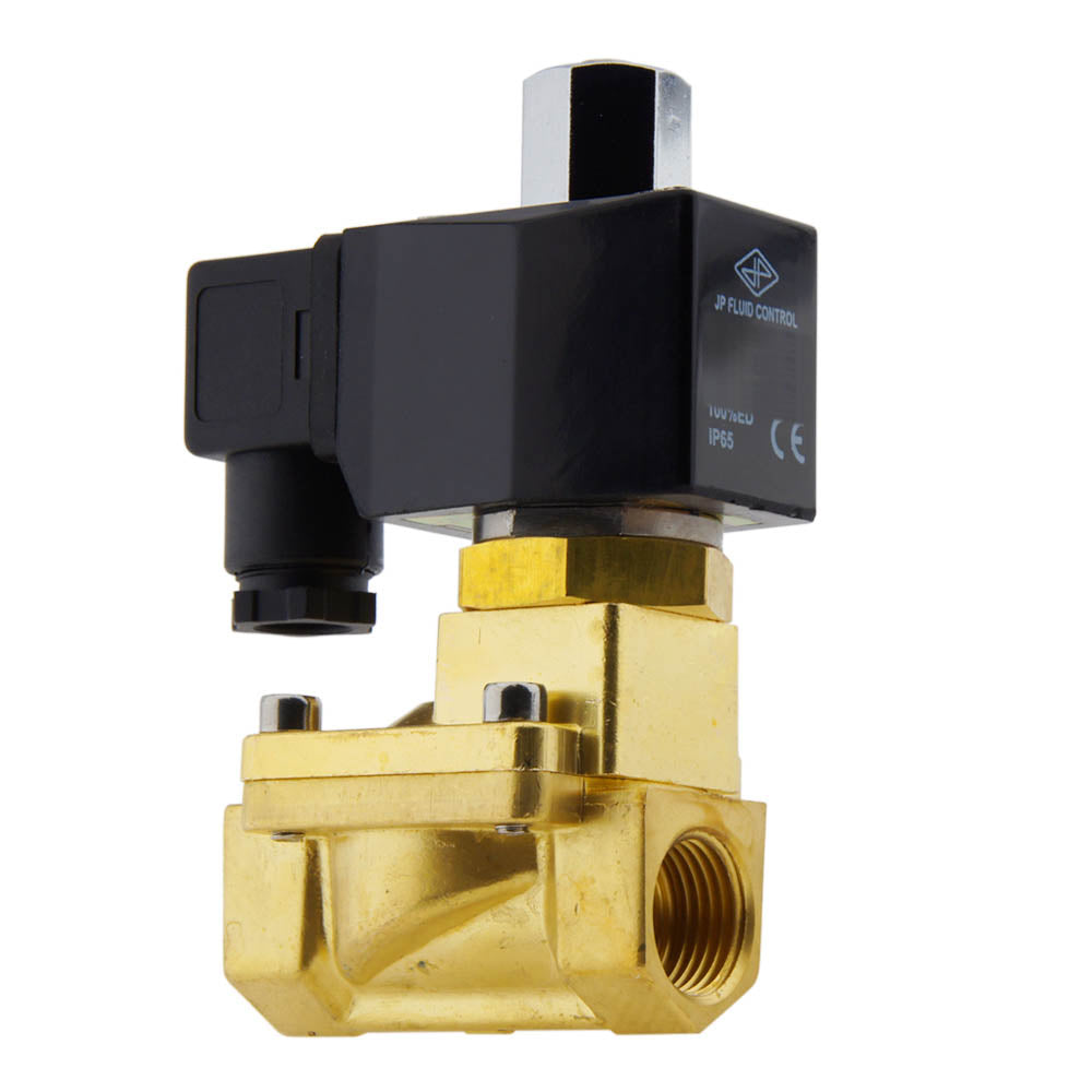 JP Fluid Control ST-IB 1/2'' NO Valve, Brass, FKM, 0.5-13 bar, 12V DC