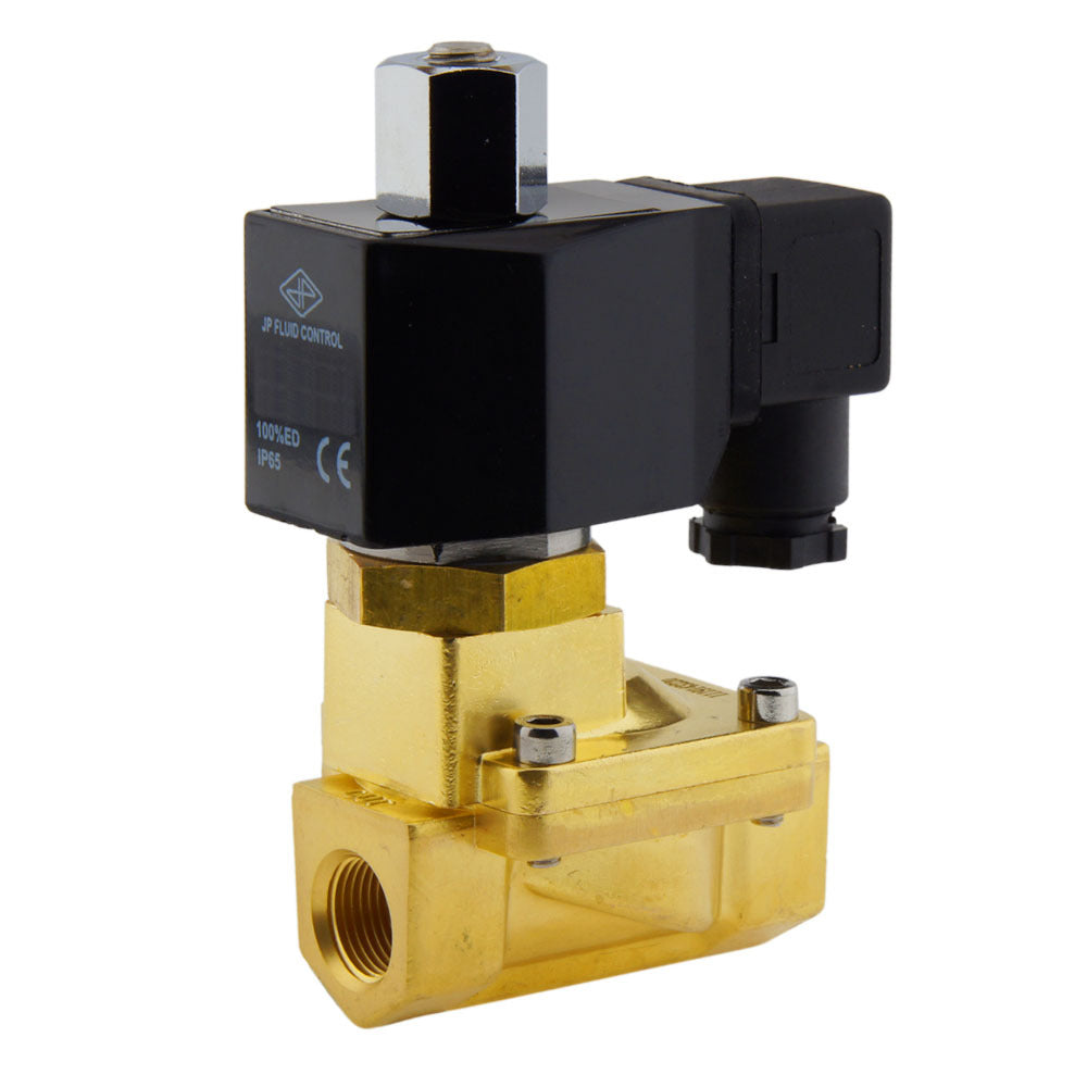 Vanne électromagnétique JP Fluid Control ST-IB 3/8'', 120V CA, laiton, 0,5-13 bars