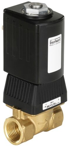 Burkert 2/2 Way Electrovanne, G1/4'' NC, Laiton, FKM, 0-16bar/232psi, 230VAC, 6240
