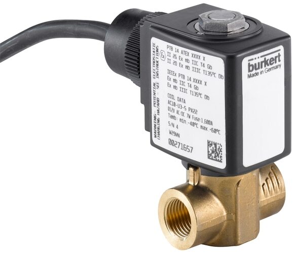 Burkert G3/8'' PTFE Electrovalve, 0-16bar/232psi, 24VAC/DC, ATEX 6240