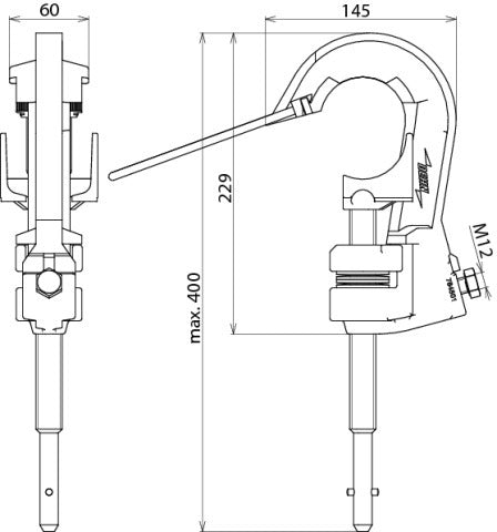 Dehn Phase Screw Clamp D 10-65mm with T-Pin Shaft Connection Element - 784501