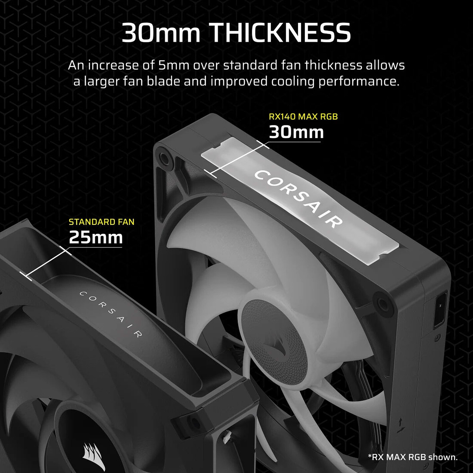 Ventilador Corsair iCUE LINK RX140 MAX RGB (Negro)