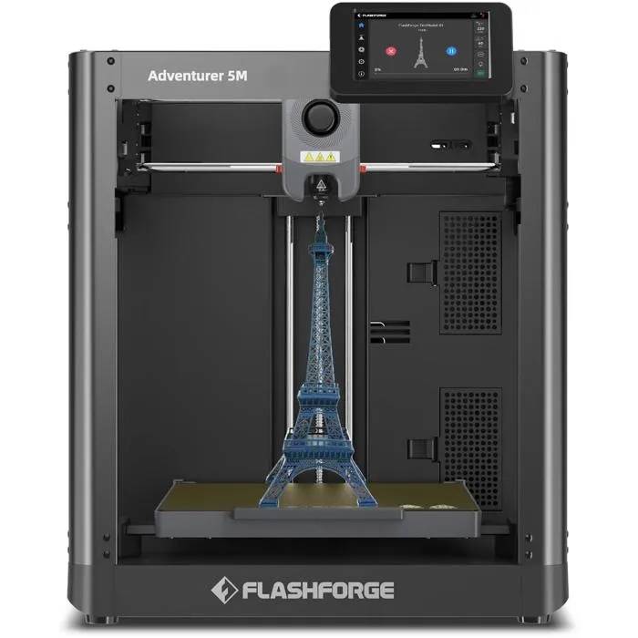 Impresora 3D FlashForge Adventurer 5M - Velocidad de impresión de 600 mm/s - Nivelación automática - Boquilla inteligente