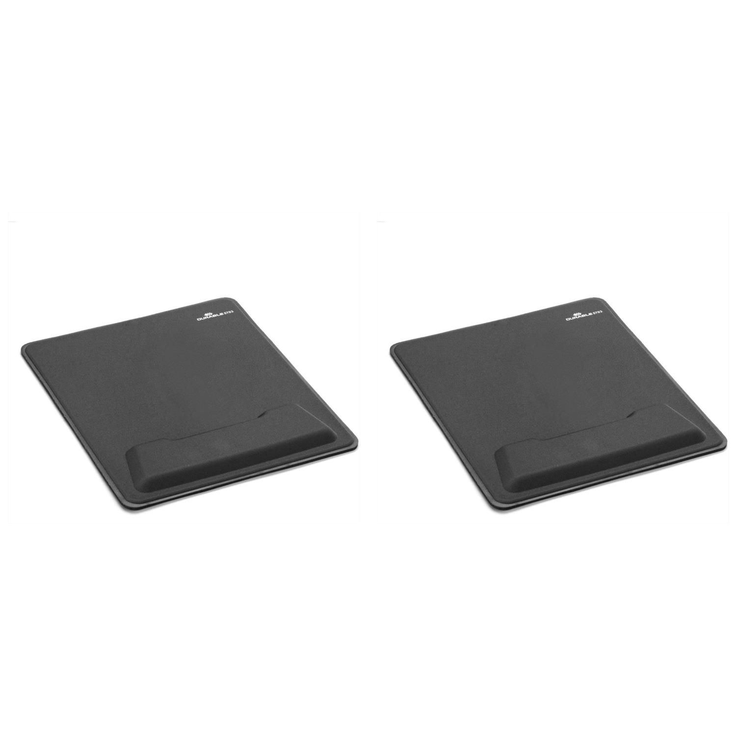 Durable Ergonomic Mouse Pad Set of 2 with Wrist Rest (Anthracite)