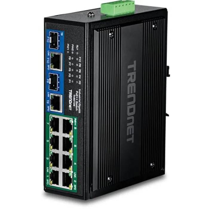 Trendnet Industrial Gigabit Switch - TI-BG108 - 8 Ports - 400W PoE++ - IP50