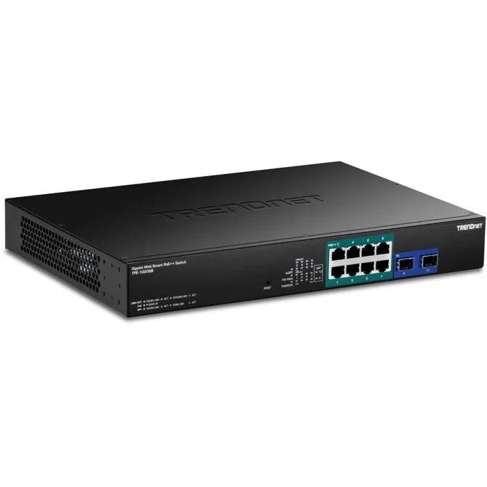 Trendnet TPE-1020SB Gigabit Web Smart PoE++ Switch - 10 Ports - 95W PoE++ - Black