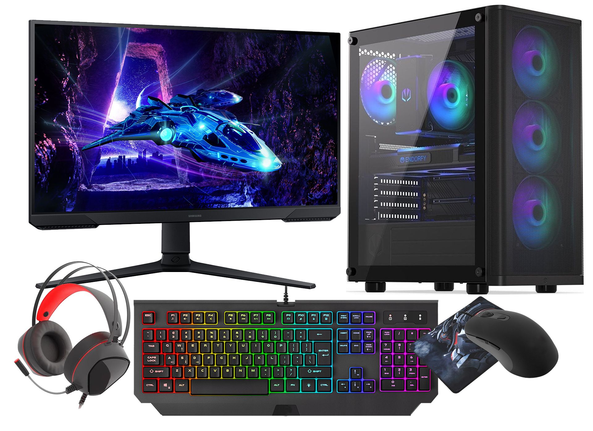 VIST Core i5-14400F Gaming PC - 32GB RAM - NVIDIA GeForce 5060 - 1TB SSD - 24" LCD 180Hz