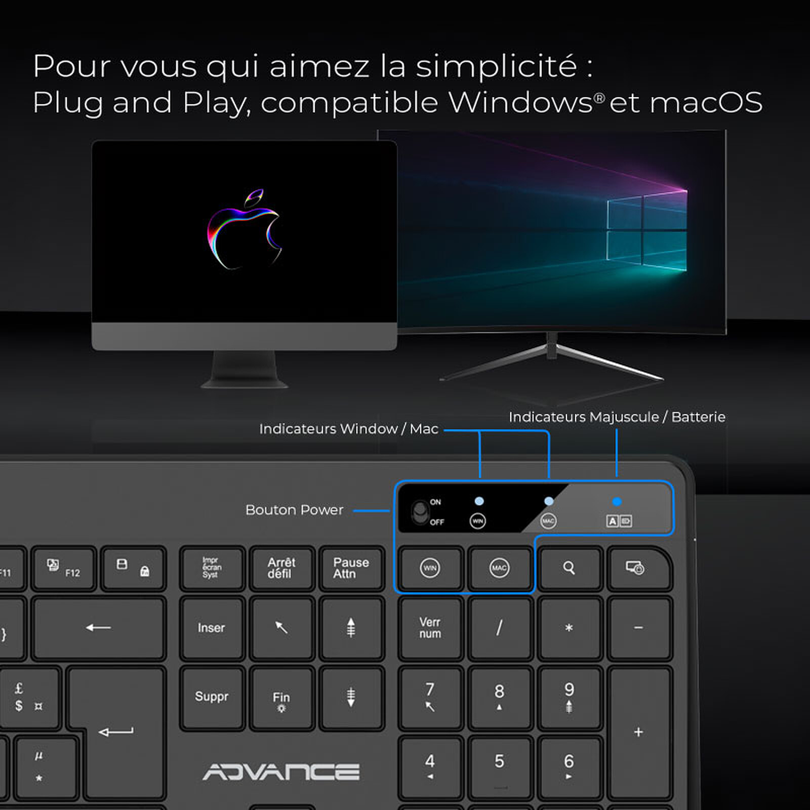 Advance R-Type Series Wireless Keyboard Black