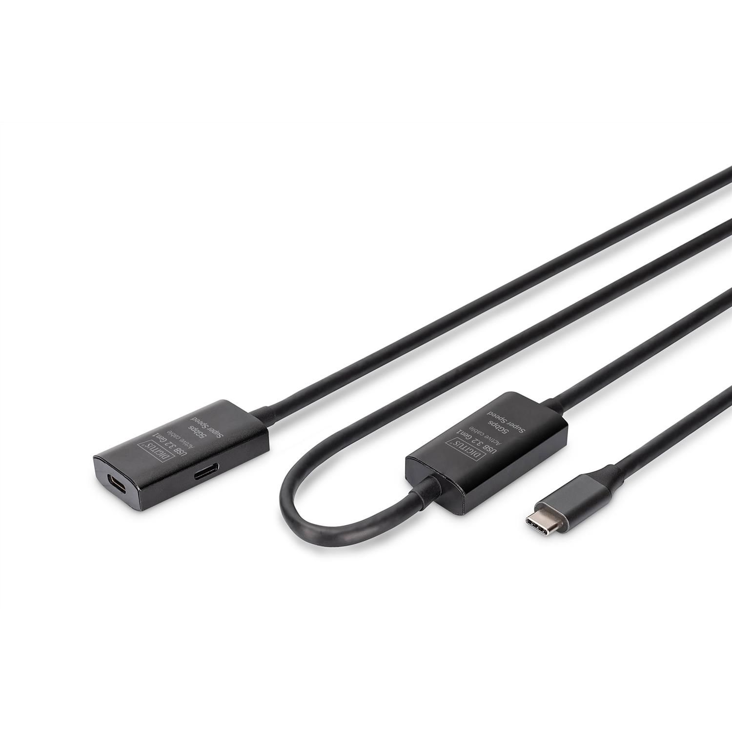 Digitus Active USB Extension Cable - USB-C Female to Male - 10m
