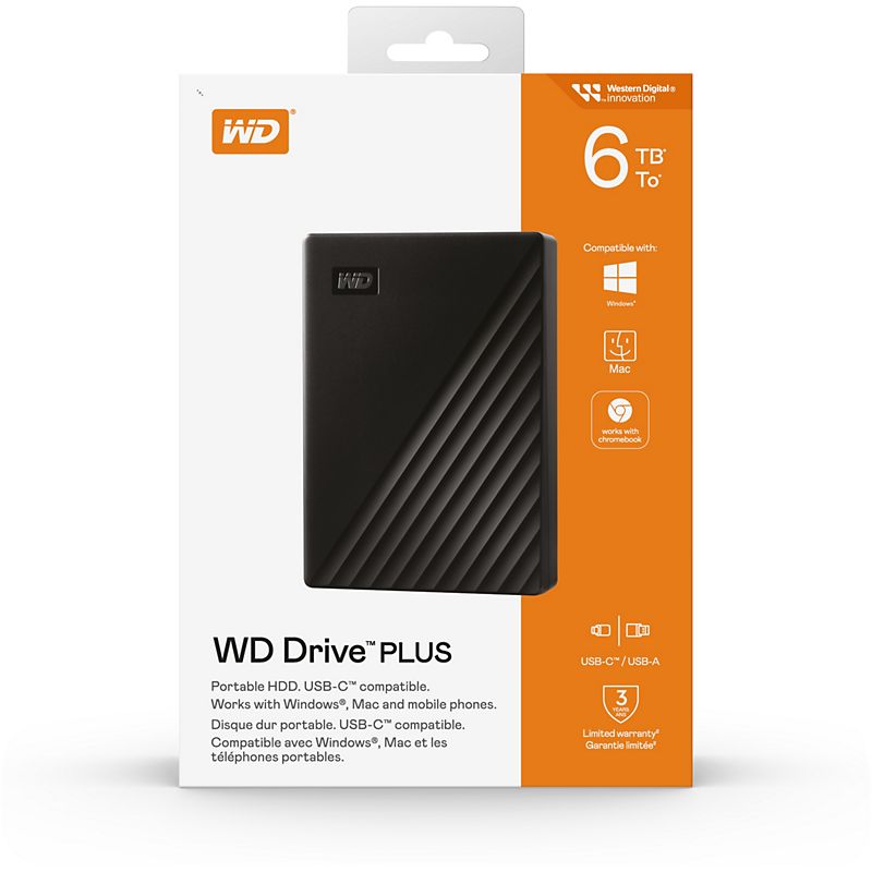 Western Digital Drive PLUS 6TB External Hard Drive