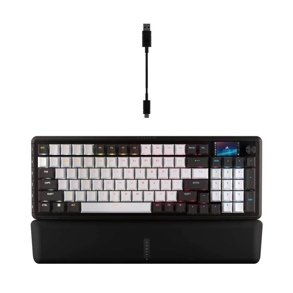 Corsair Vanguard 96 Mechanical Keyboard (AZERTY, Wired, Black and White)