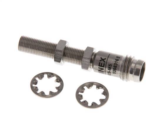Tameson Inductive Proximity Sensor M5x0.5, 0.8mm Switch Distance, 3-Pin M8 Connector
