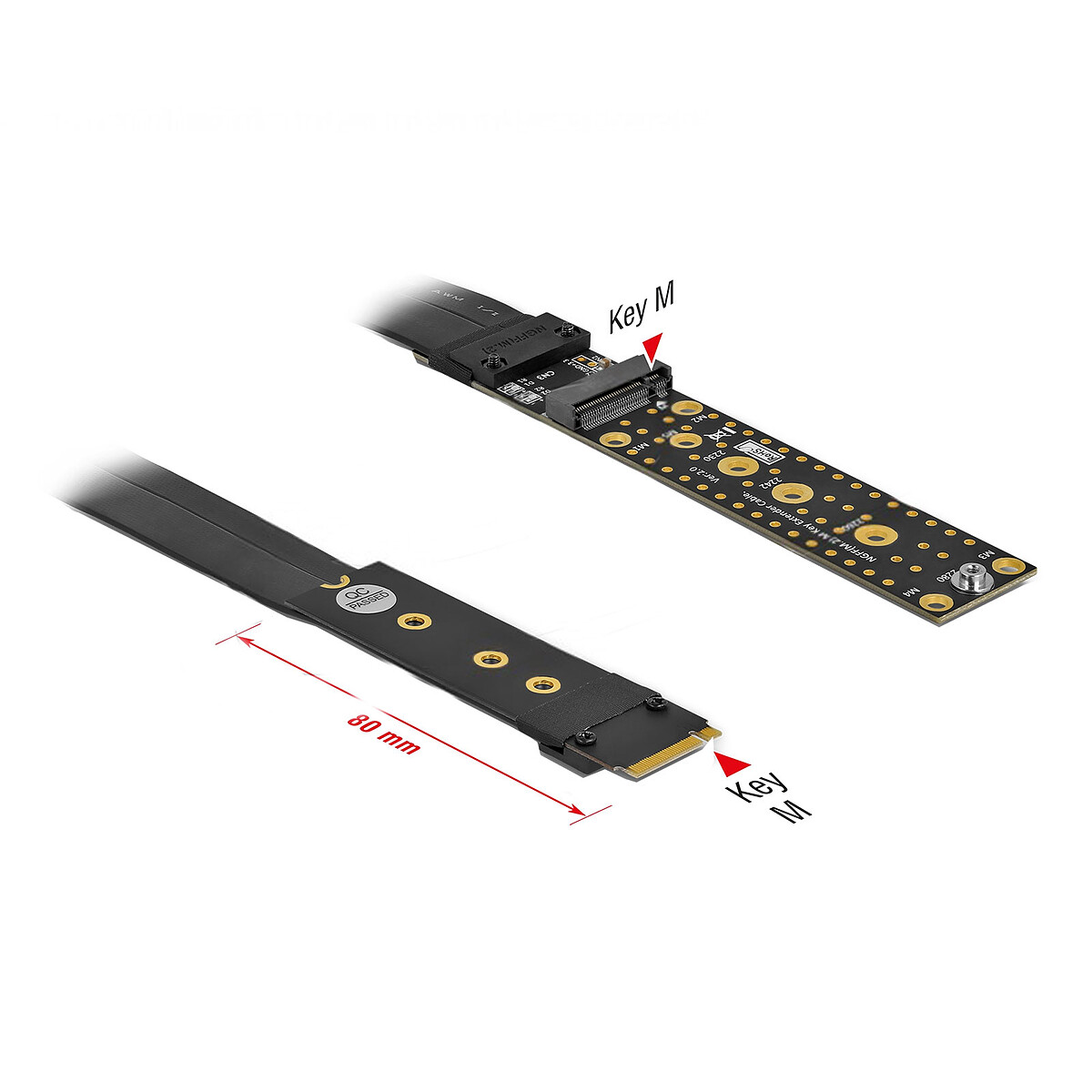 DeLock Riser Card M.2 Key M Extension NVMe avec câble 20 cm