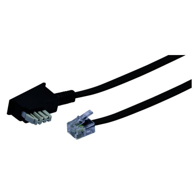 Cable Schwaiger 6 m RJ-11 a TAE-N, Negro