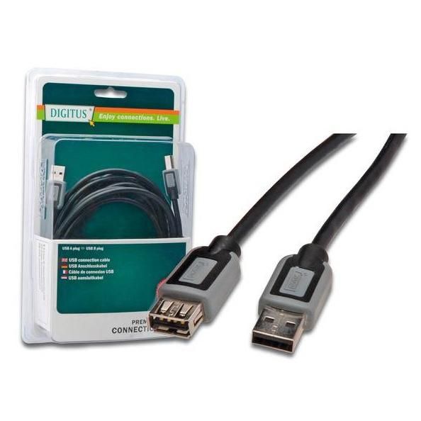 Digitus 5m USB A/A, M/FM Cable, USB 2.0 Black