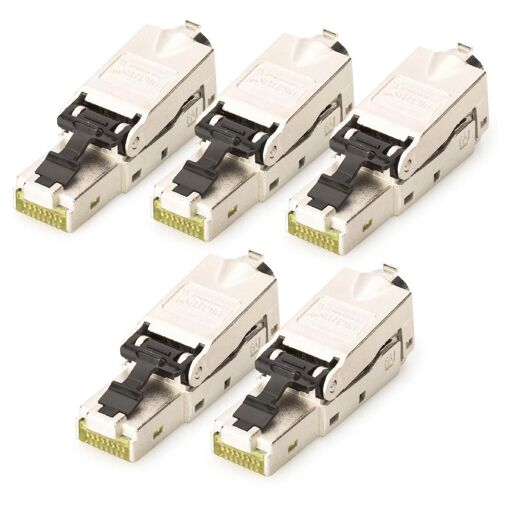 Digitus Shielded RJ45 Connector for On-Site Assembly - 5 Pack