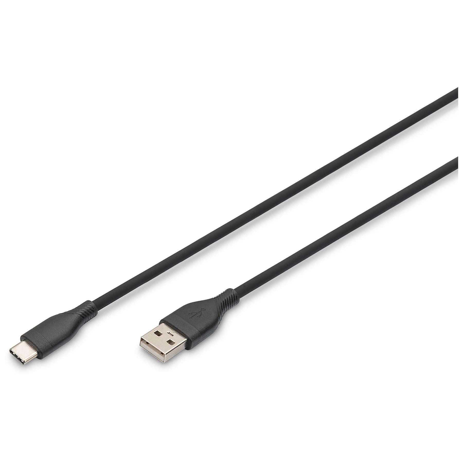 Câble de connexion USB-C en silicone Digitus, 0,5m, noir