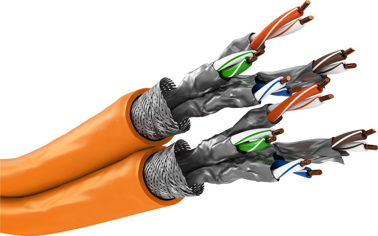 Goobay 91892 Orange Network Cable 500m Cat7a S/FTP (S-STP)