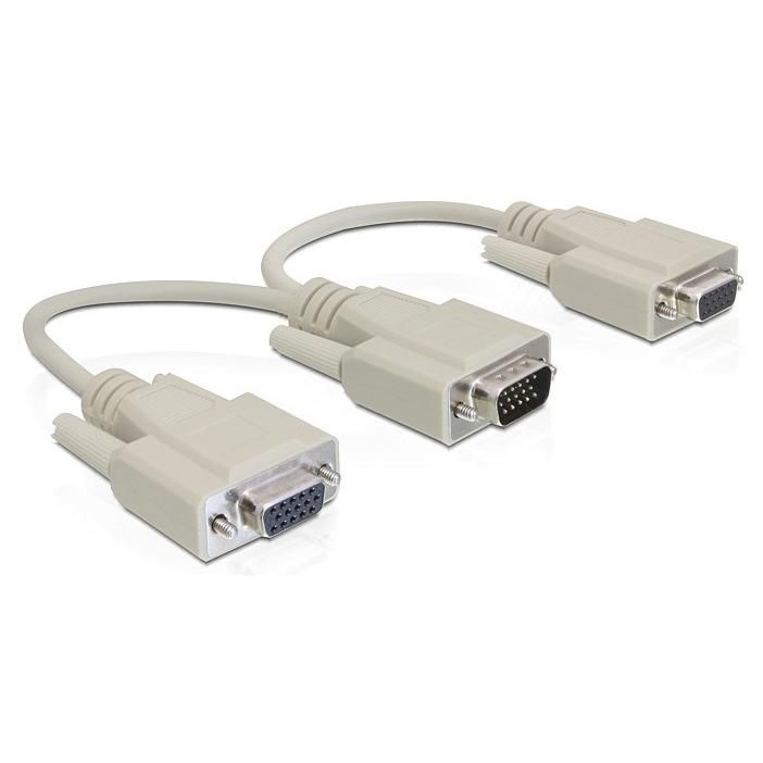 Delock 0.2m VGA to 2 x VGA Cable (D-Sub)