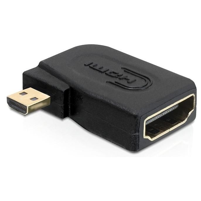 Adaptateur Delock HDMI vers Micro-D (connexion 19 broches HDMI A Mascul à connexion 19 broches Micro HDMI D Mascul, Noir)