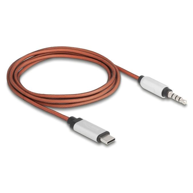 Cable USB Delock, Naranja y Plata