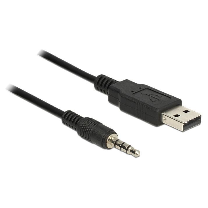 Cable de audio DeLock 1,8 m USB 2,0 A a 3,5 mm, negro