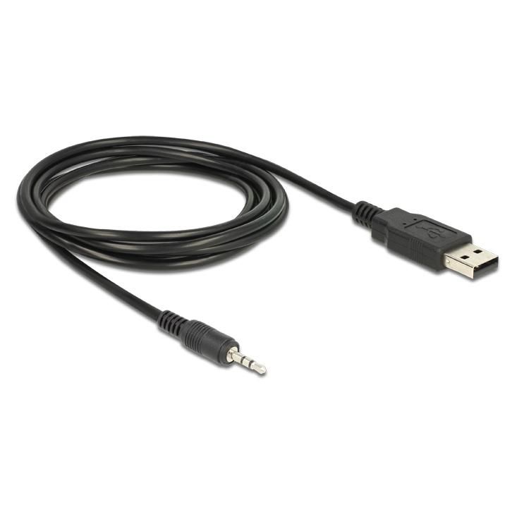 Cable de audio DeLock 1,8 m USB 2,0 A a 2,5 mm, negro