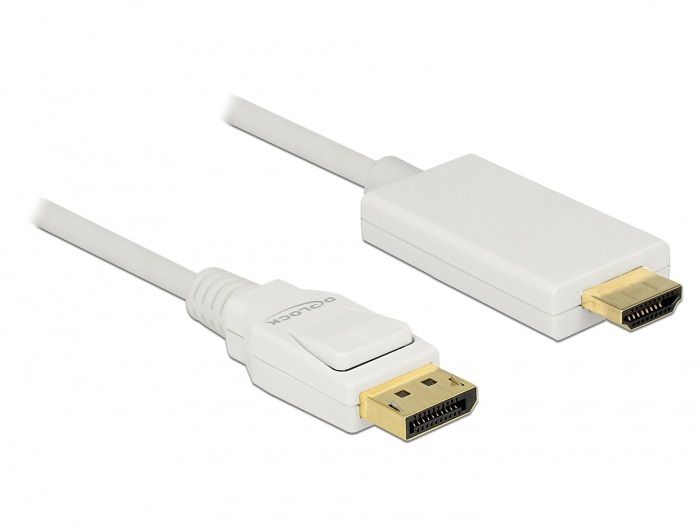 Delock 83819 Video Cable and Adapter 3m DisplayPort to HDMI White