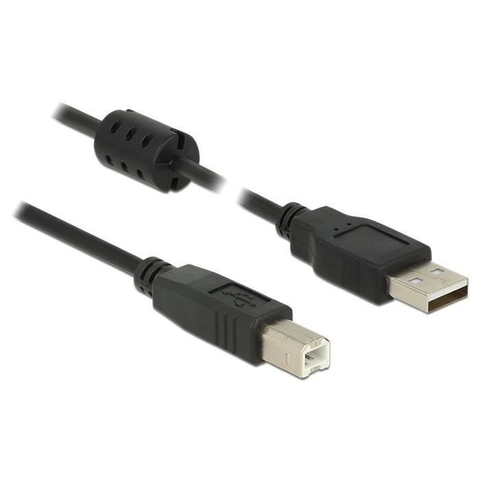 Delock 84896 USB 2.0 Cable, 1.5m, USB A to USB B, Black