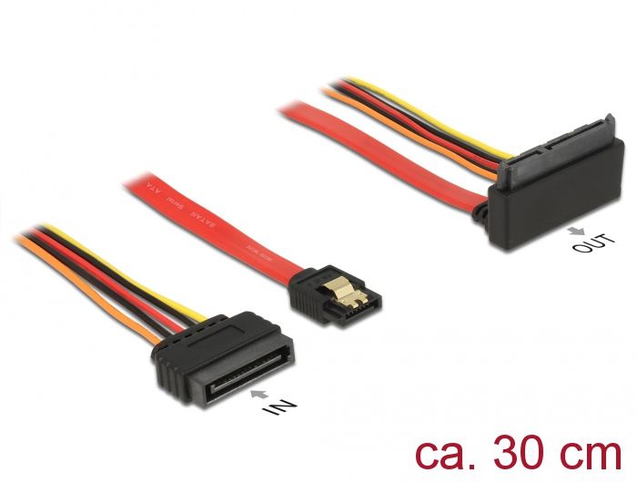 Delock SATA Cable 15-pin to 22-pin and 7-pin