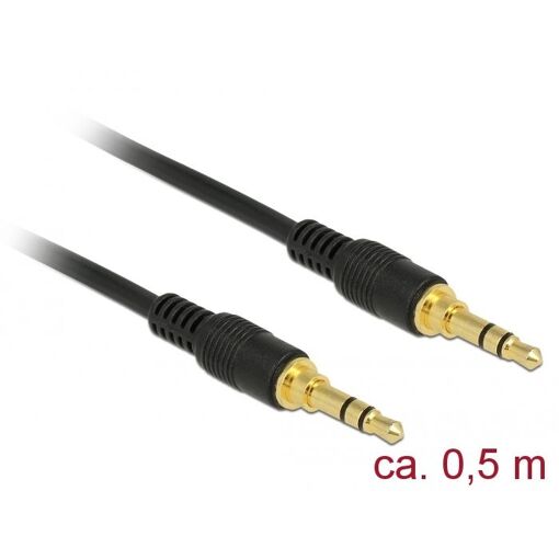 Delock 3.5mm Audio Cable, 0.5m, Black