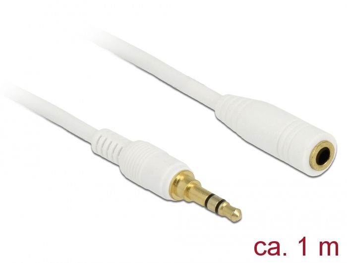 Cable de audio Delock 1 m 3,5 mm Blanco