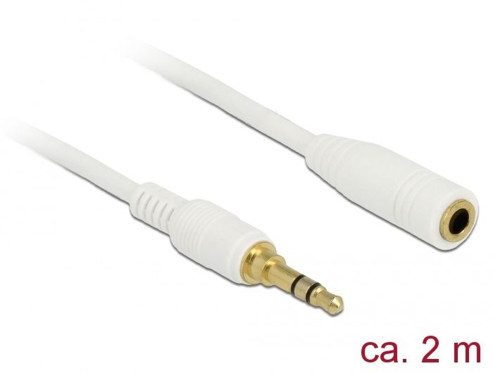 Cable de audio Delock 3,5 mm, 2 m, Blanco