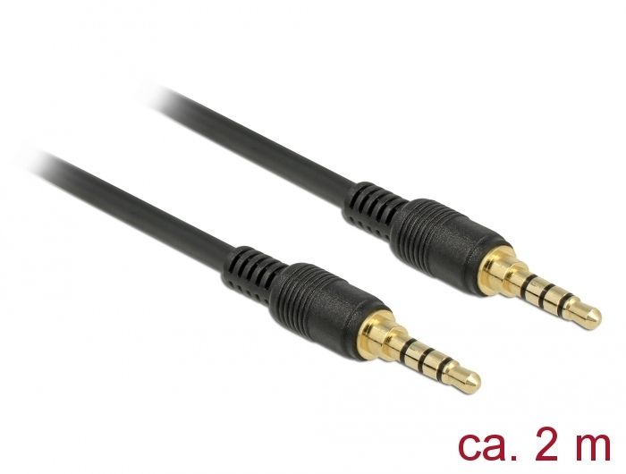 Cable de audio Delock 3,5 mm Negro 2 m
