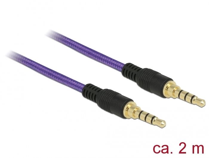 Cable de audio Delock 3,5 mm, 2 m, Violeta