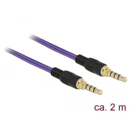 Cable de audio Delock 3,5 mm, 2 m, Violeta