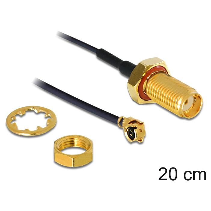 Câble coaxial Delock 88747, 0,2 m Noir