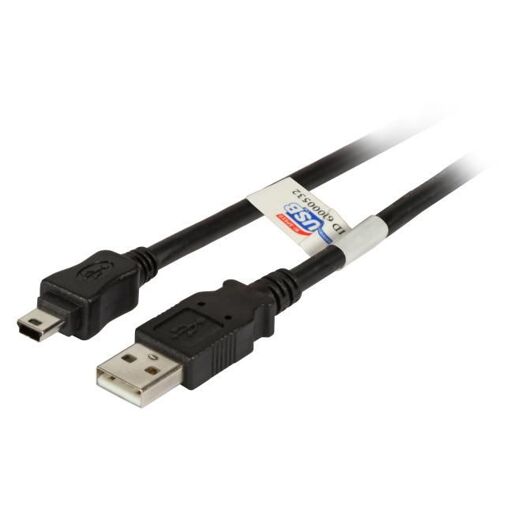 Câble USB EFB Elektronik K5251SW, 1,8 m, USB 2.0, A vers Mini-B Noir