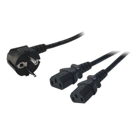 LogiLink 1.5m Schuko-C13/2xIEC C13 M/F Power Cable