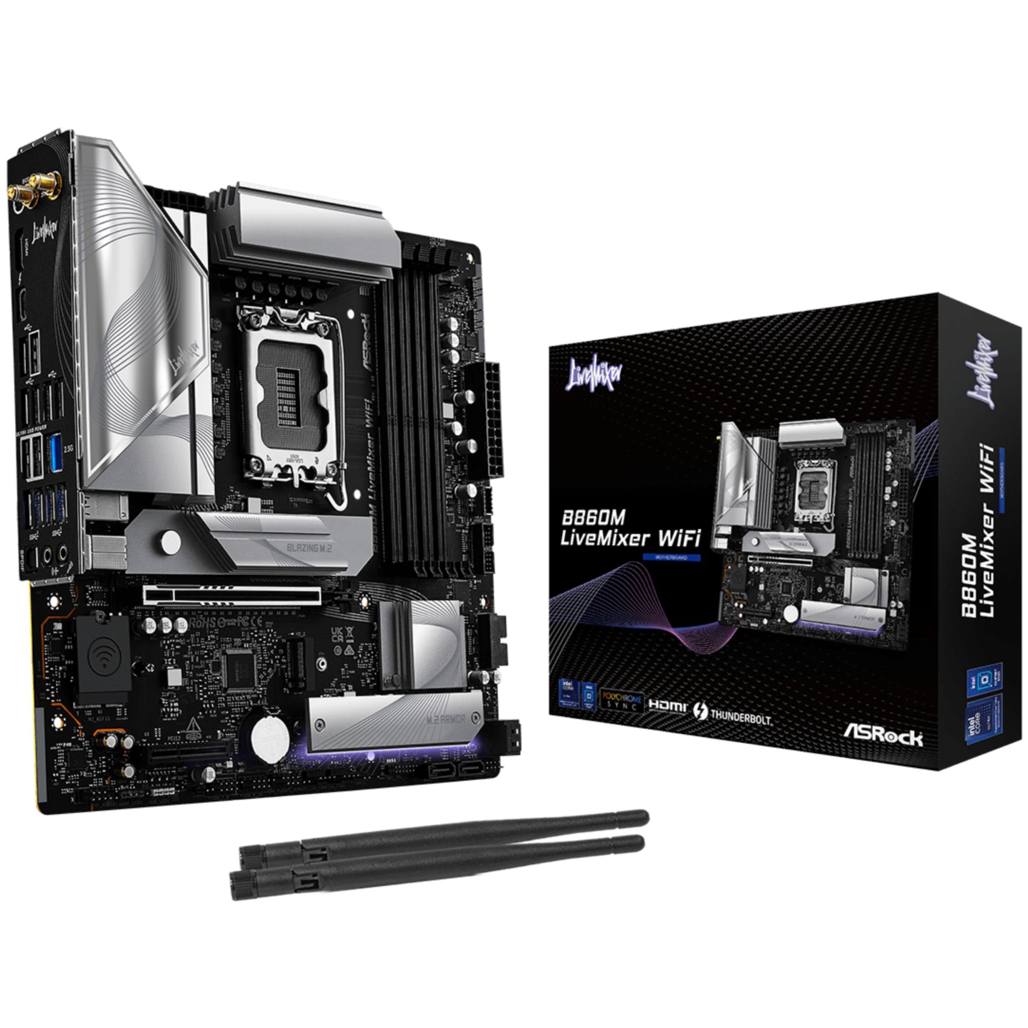 ASRock B860M LiveMixer WiFi - Intel B860 LGA 1851 (Socket V1) Micro ATX Motherboard