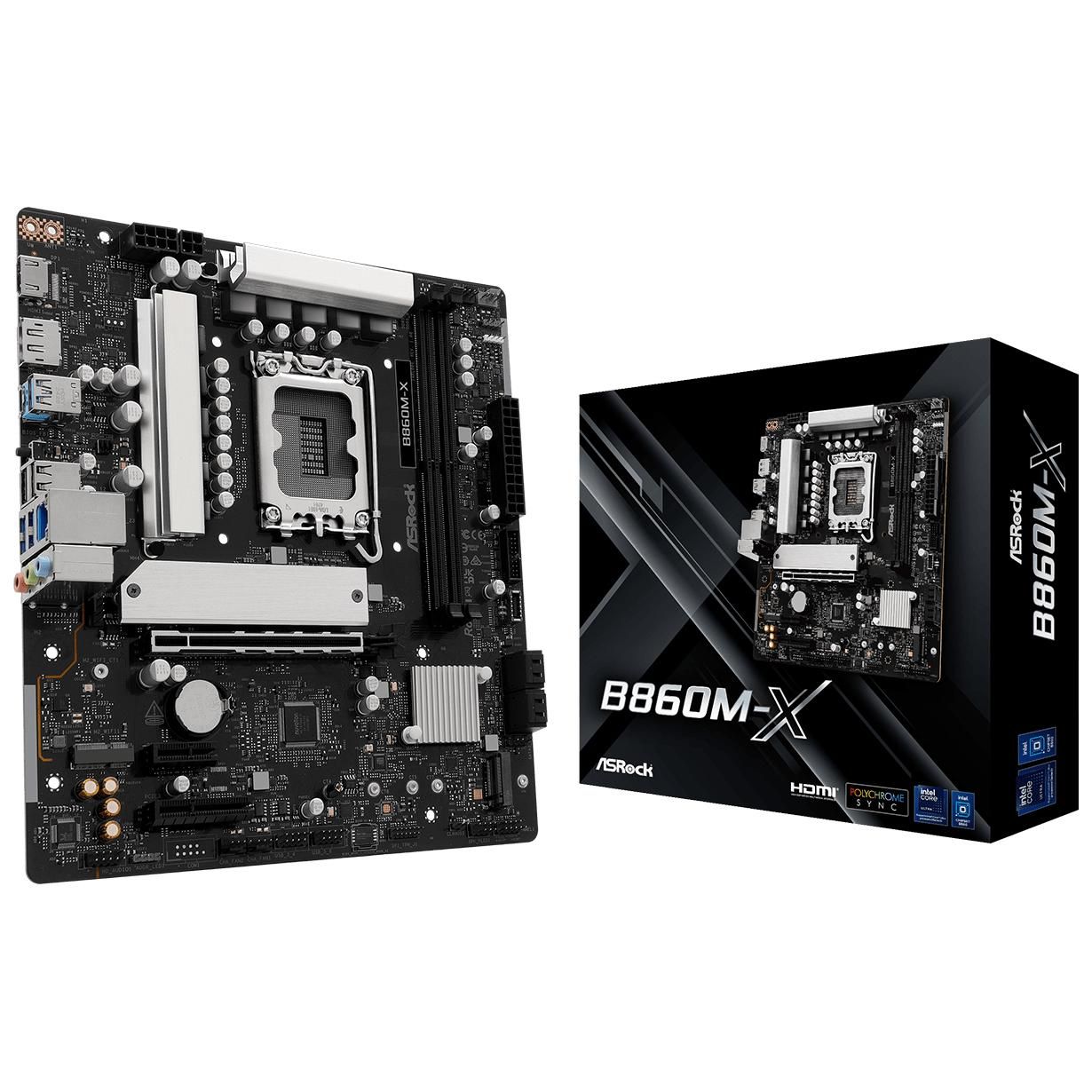 ASRock B860M-X Intel B860 LGA 1851 (Socket V1) Micro ATX Motherboard