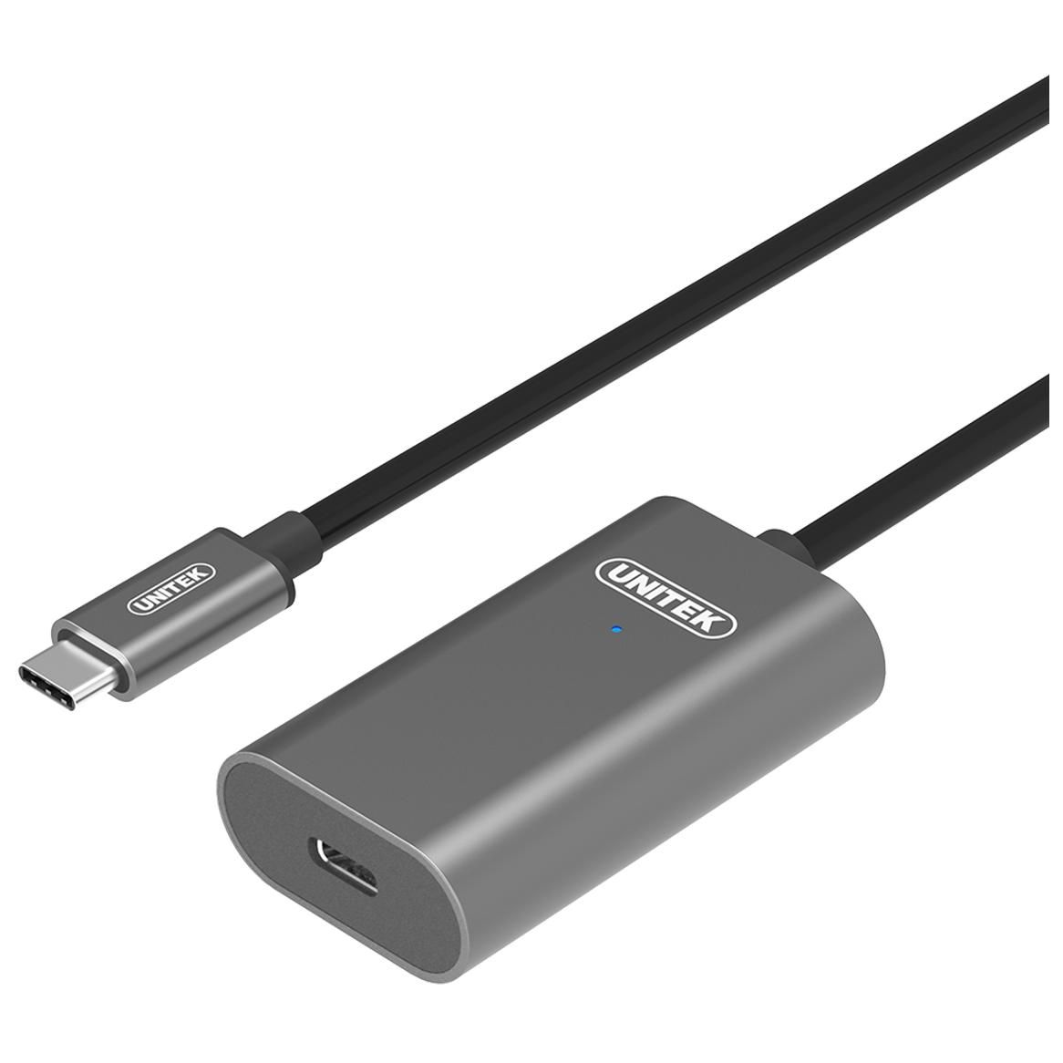 Câble Unitek U305A USB 3.2 Gen 1 (3.1 Gen 1) - 5 m, Gris